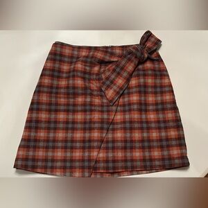 Wilfred Plaid Wrap Skirt with Bow